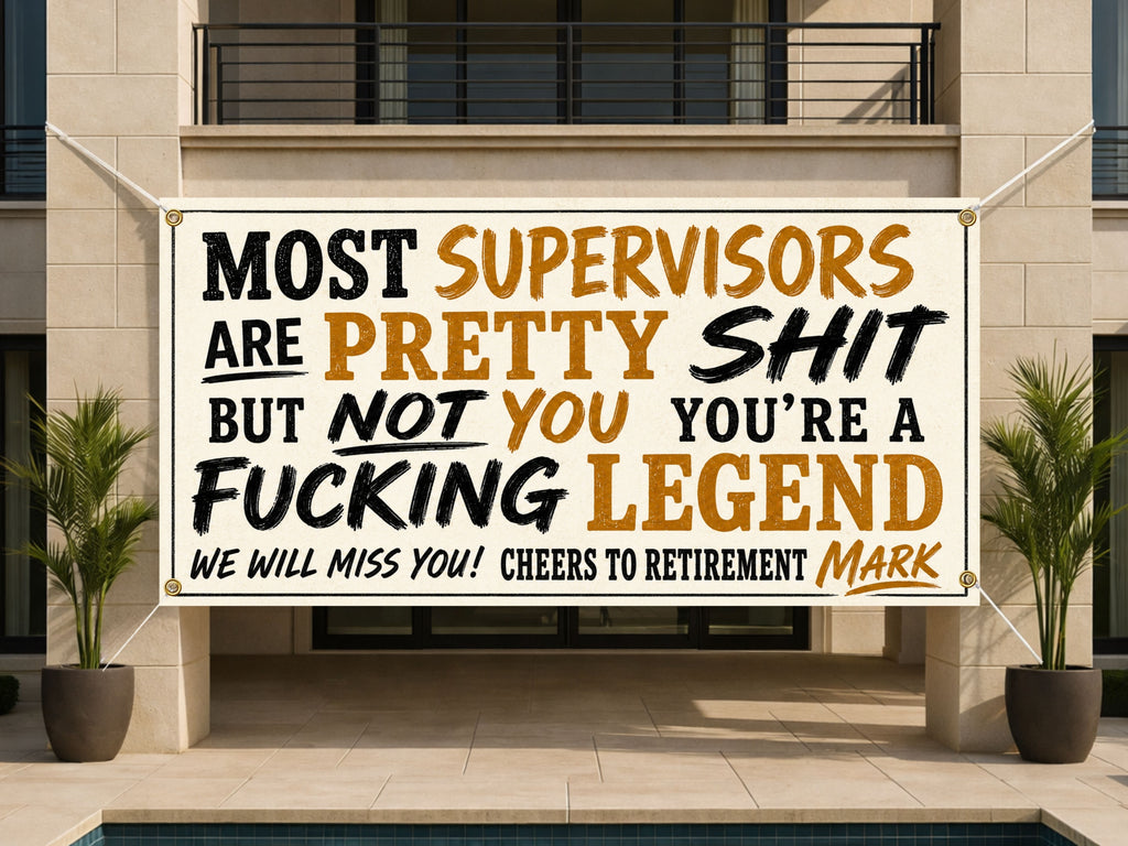 Supervisor Retirement Banner, Funny Boss Farewell Sign, Office Decor