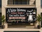 Funny Women's Retirement Banner | Wise Woman Outta Here Happily Ever After
