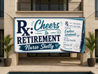 Nurse Retirement Banner, Prescription Party Sign, Farewell Backdrop