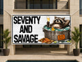 Raccoon 70th Birthday Banner