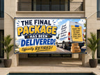 Retirement Party Banner, Final Package Delivered Sign, Office Farewell Backdrop