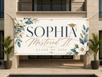 Masters Graduation Banner, Personalized Grad Party Sign, Custom Name Backdrop