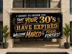 40th Birthday Banner, Expired 30s Party Sign, Men Backdrop