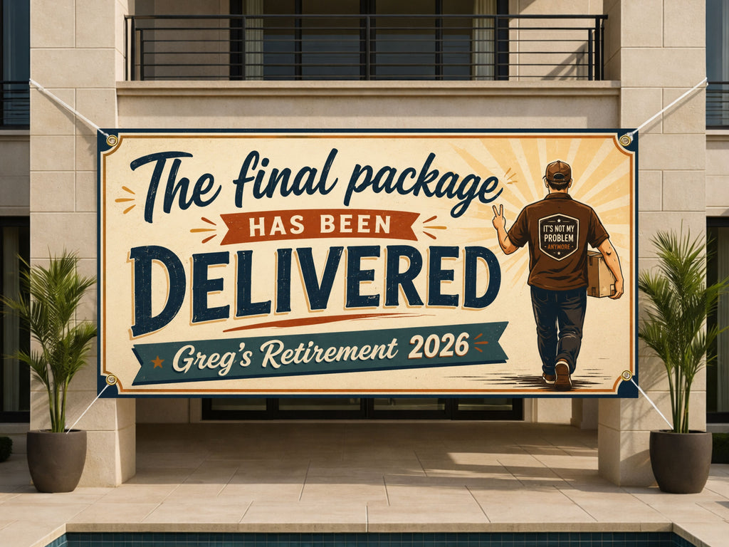 Delivery Driver Retirement Banner | Final Package Not My Problem Vintage