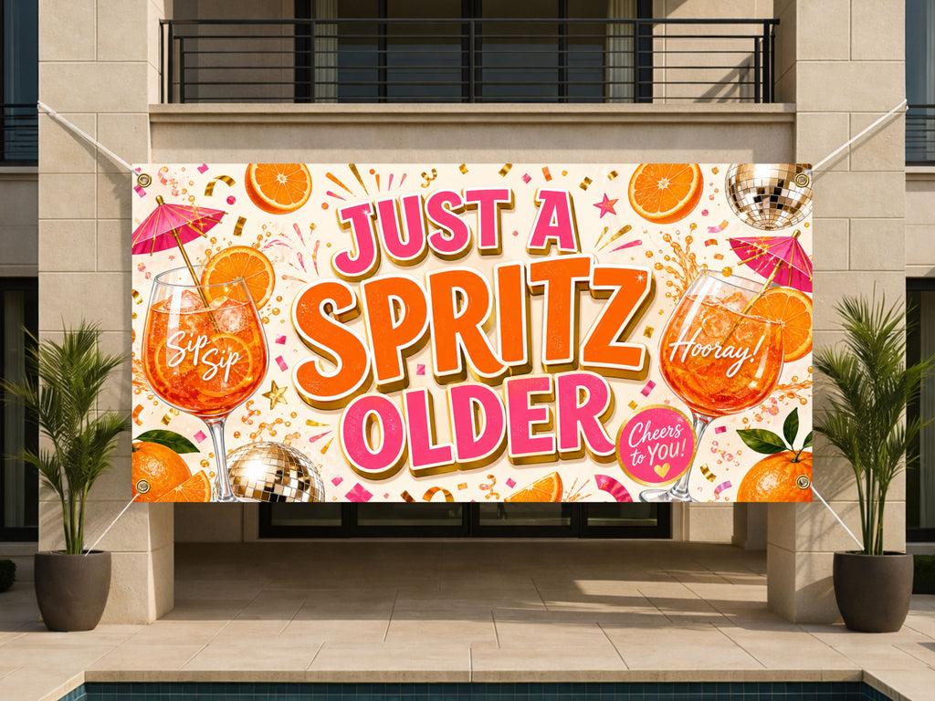 Birthday Banner, Spritz Party Sign, Cocktail Celebration Backdrop