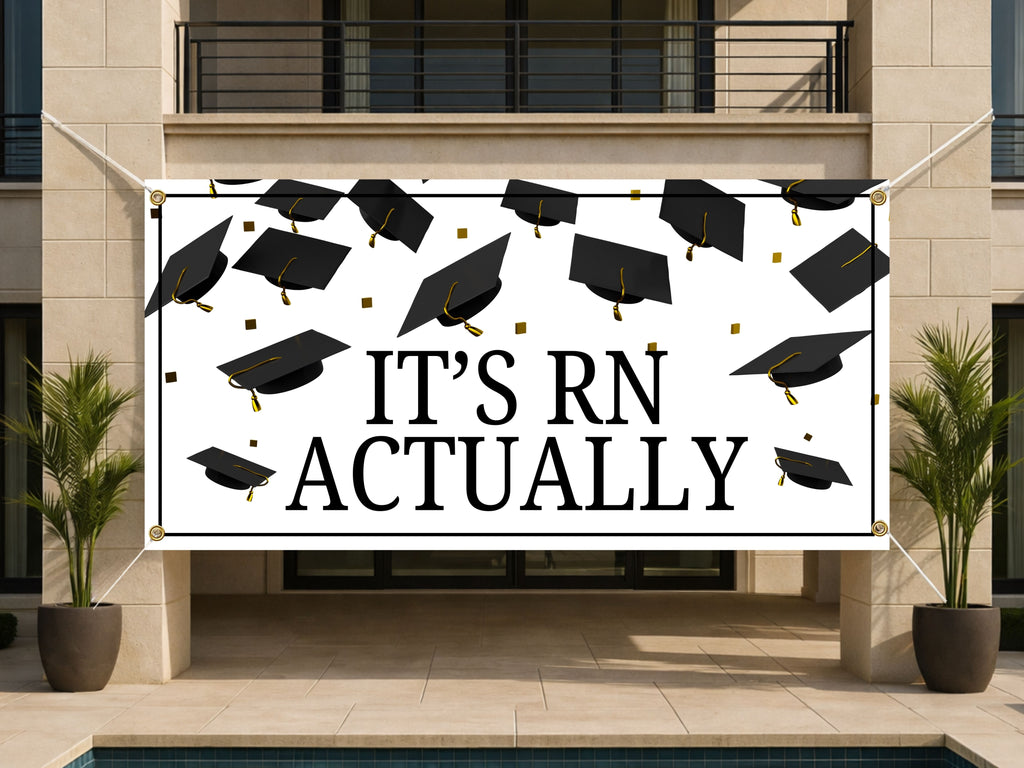 RN Graduation Banner, Nurse Grad Party Sign, Nursing School Backdrop