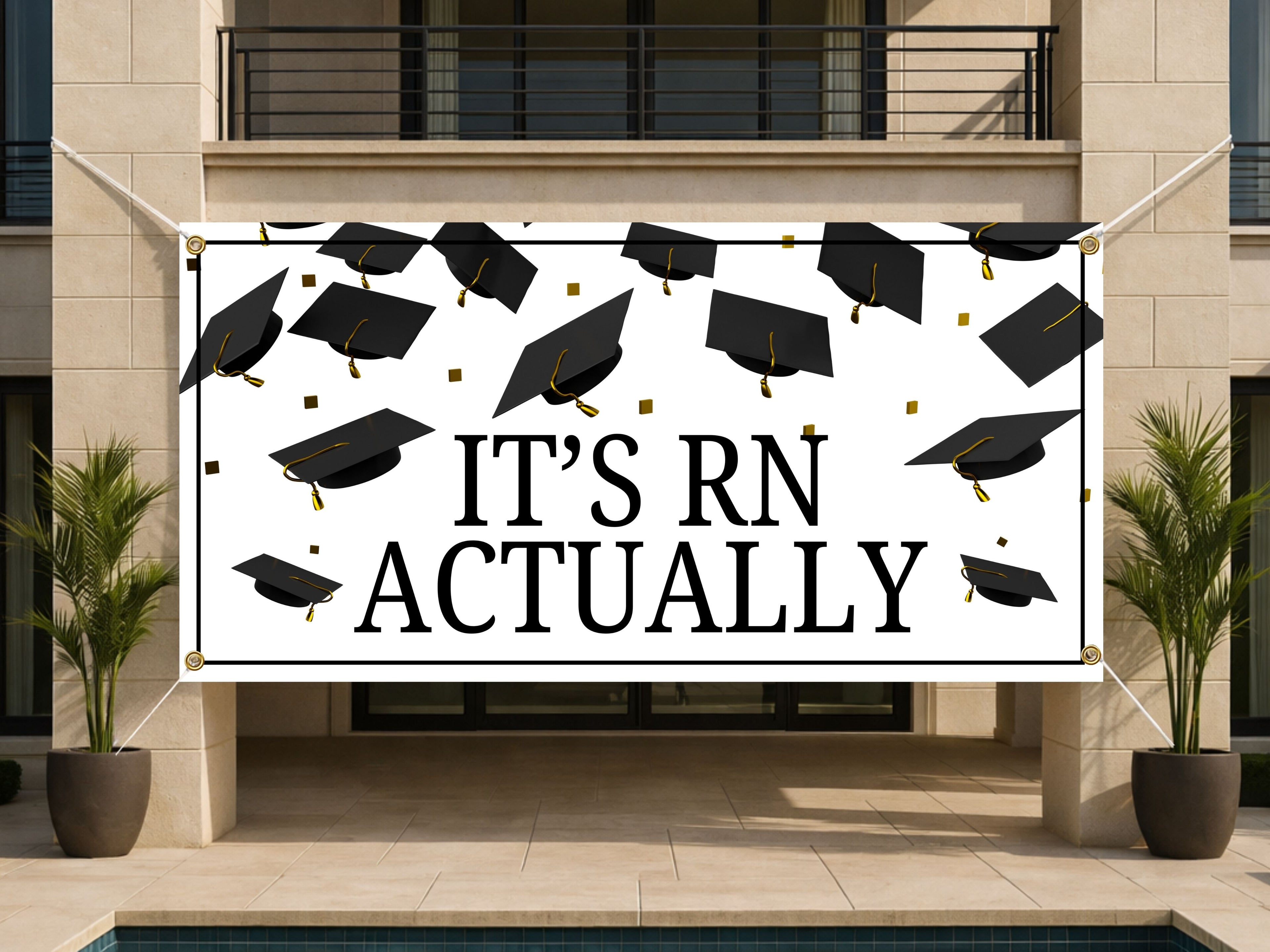 RN Graduation Banner, Nurse Grad Party Sign, Nursing School Backdrop