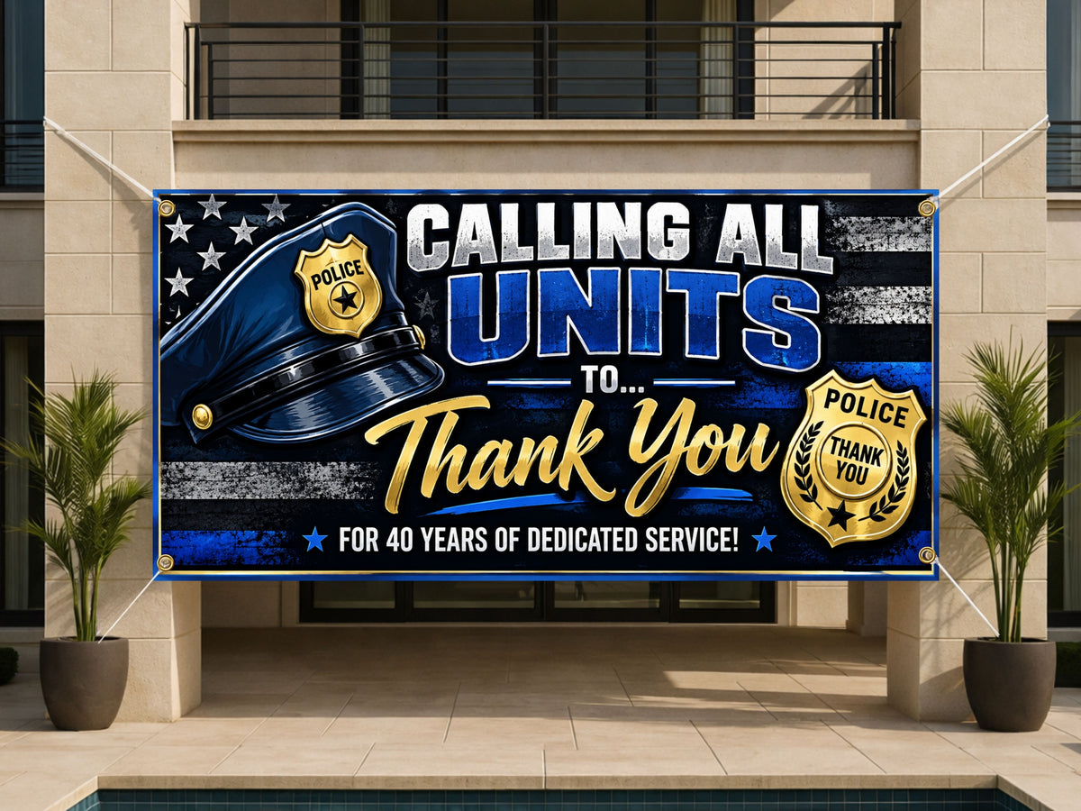 Custom Police Retirement Banner