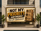 Funny Retirement Banner, Retirement Party Sign, Freedom Theme Backdrop