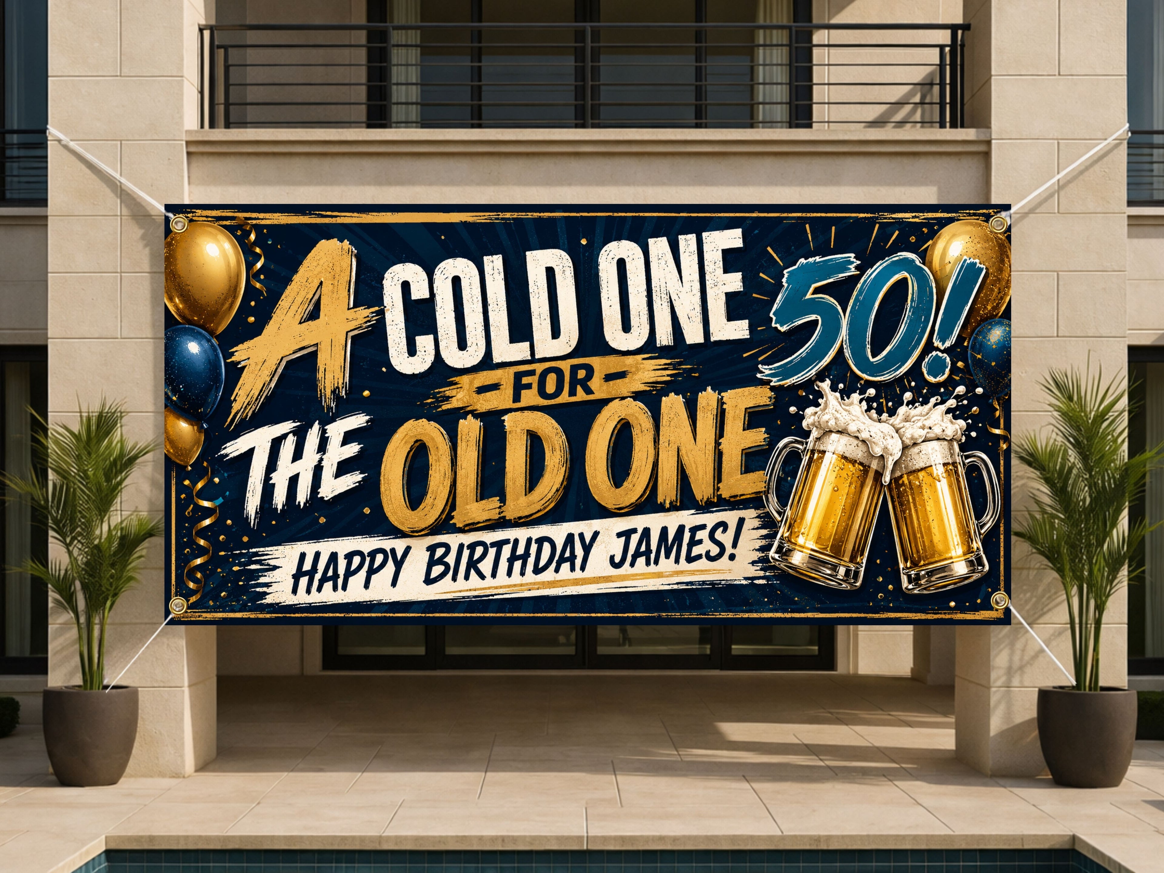 50th Old One Birthday Banner