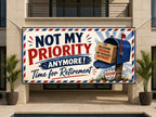 Funny Retirement Banner, Mail Carrier Retirement Sign, Freedom Backdrop