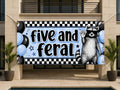 Raccoon 5th Birthday Banner