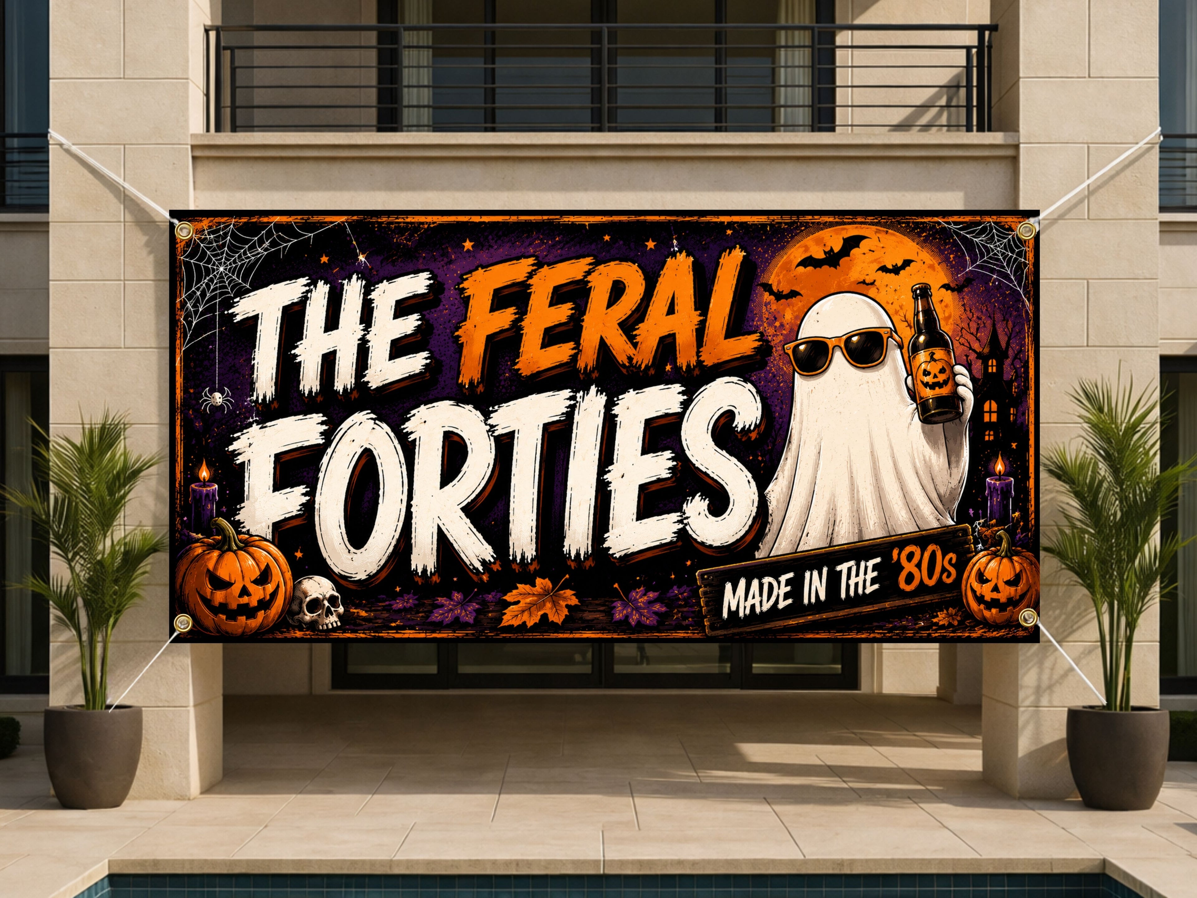 Halloween 40th Birthday Banner