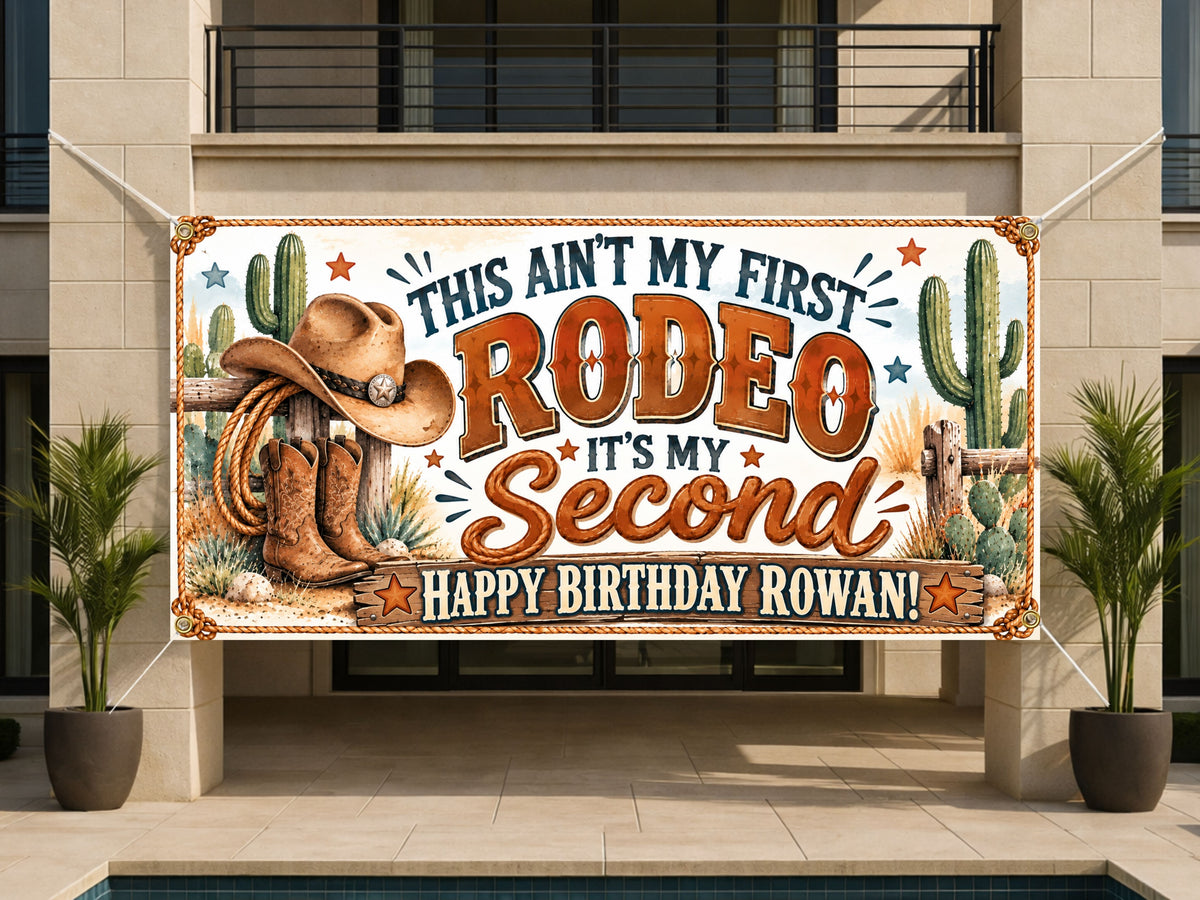 Cowboy 2nd Birthday Banner