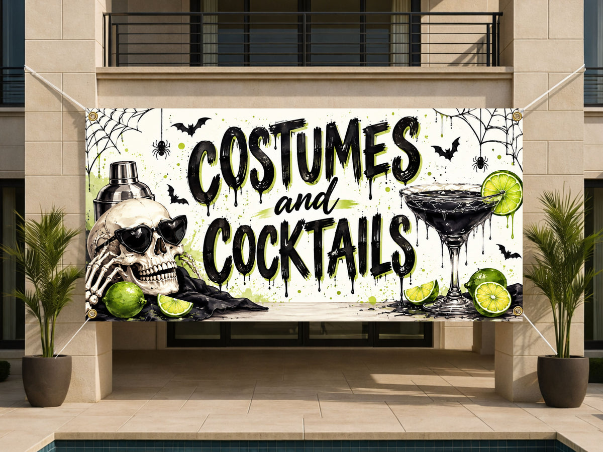 Costumes Cocktails Halloween Banner