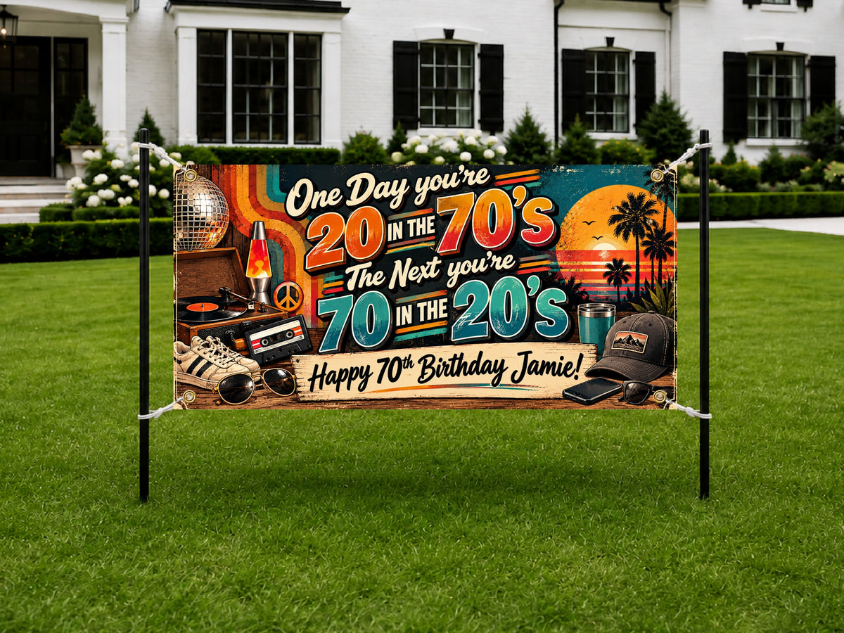 20 Then 70 Retro Banner