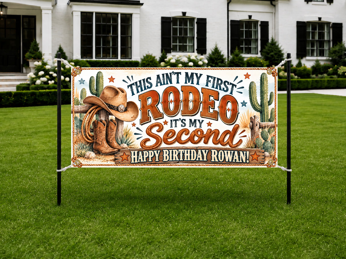 Cowboy 2nd Birthday Banner
