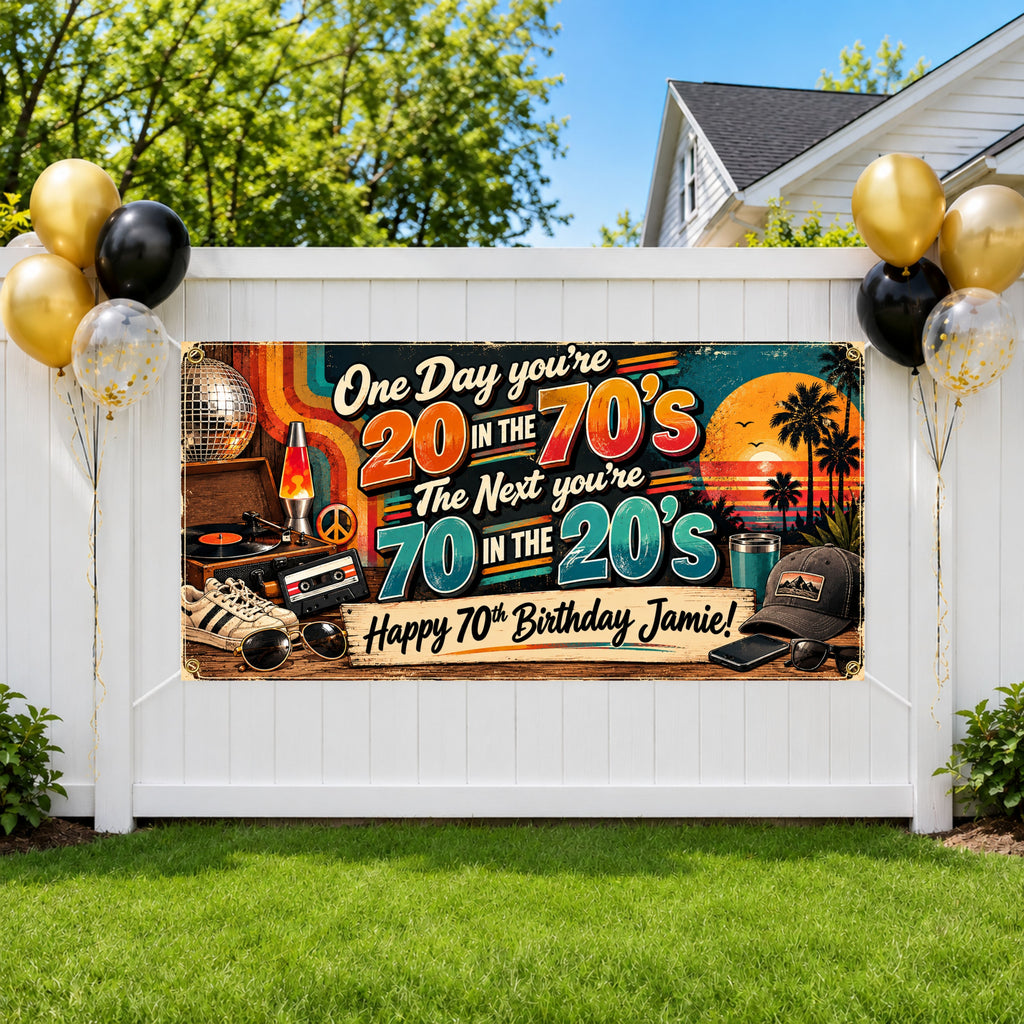 20 Then 70 Retro Banner