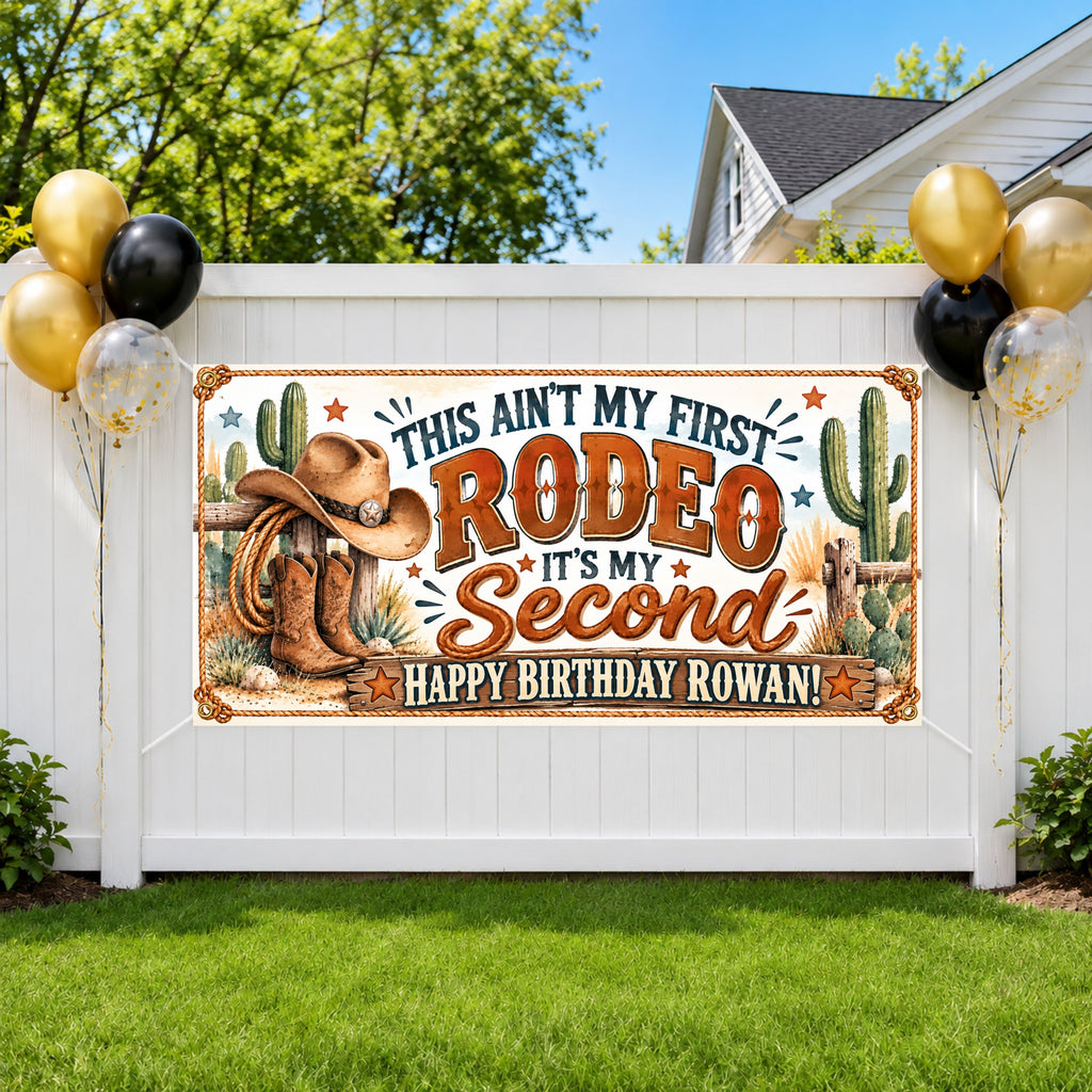 Cowboy 2nd Birthday Banner
