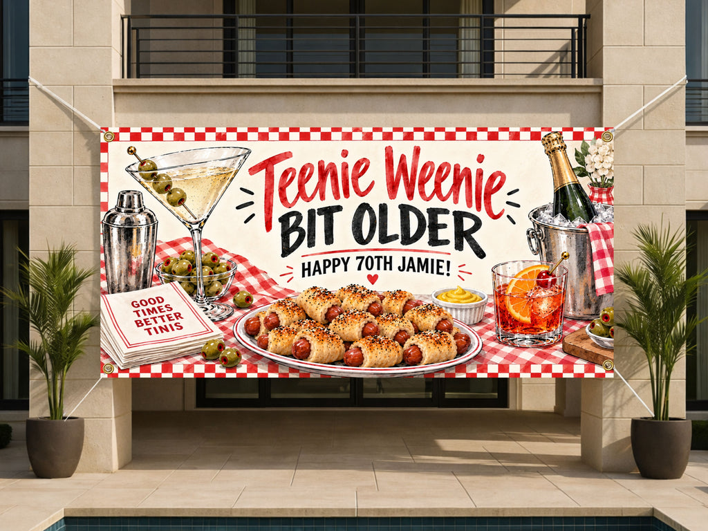 Cocktail 70th Birthday Banner