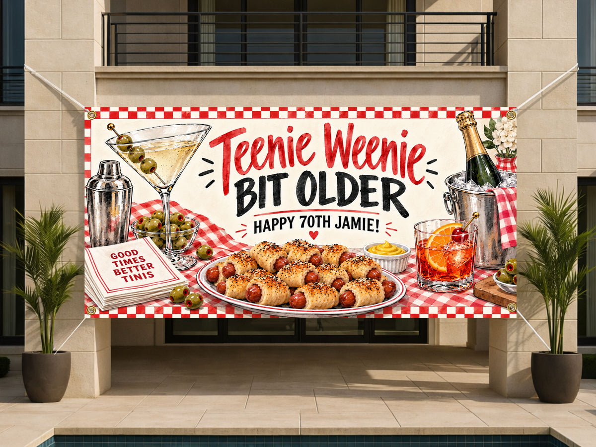 Cocktail 70th Birthday Banner