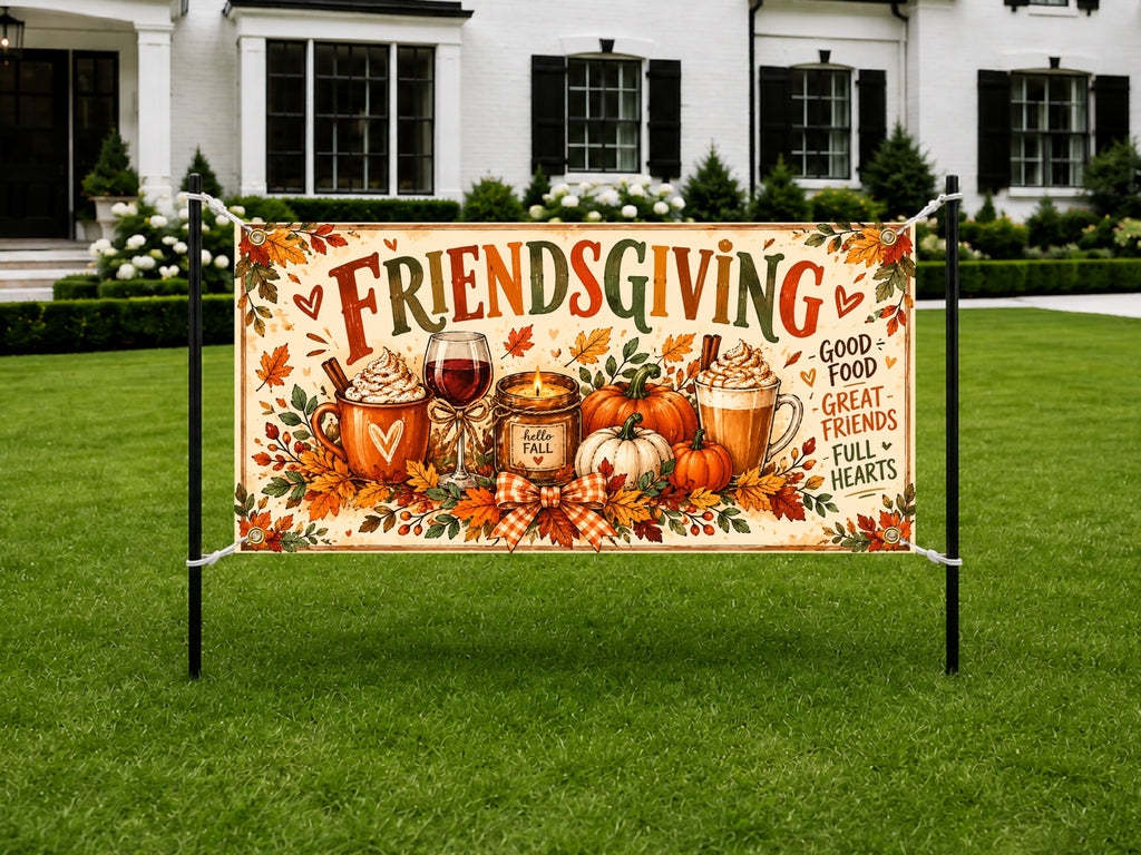 Full Hearts Friendsgiving Party Banner