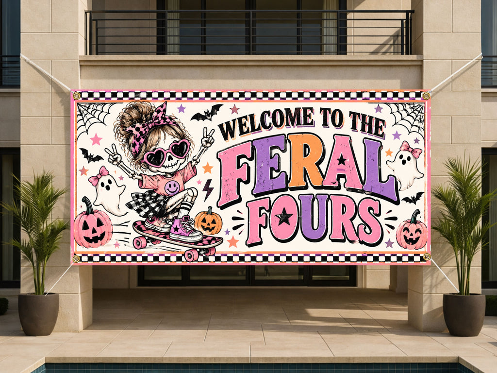 Feral 4th Birthday Banner