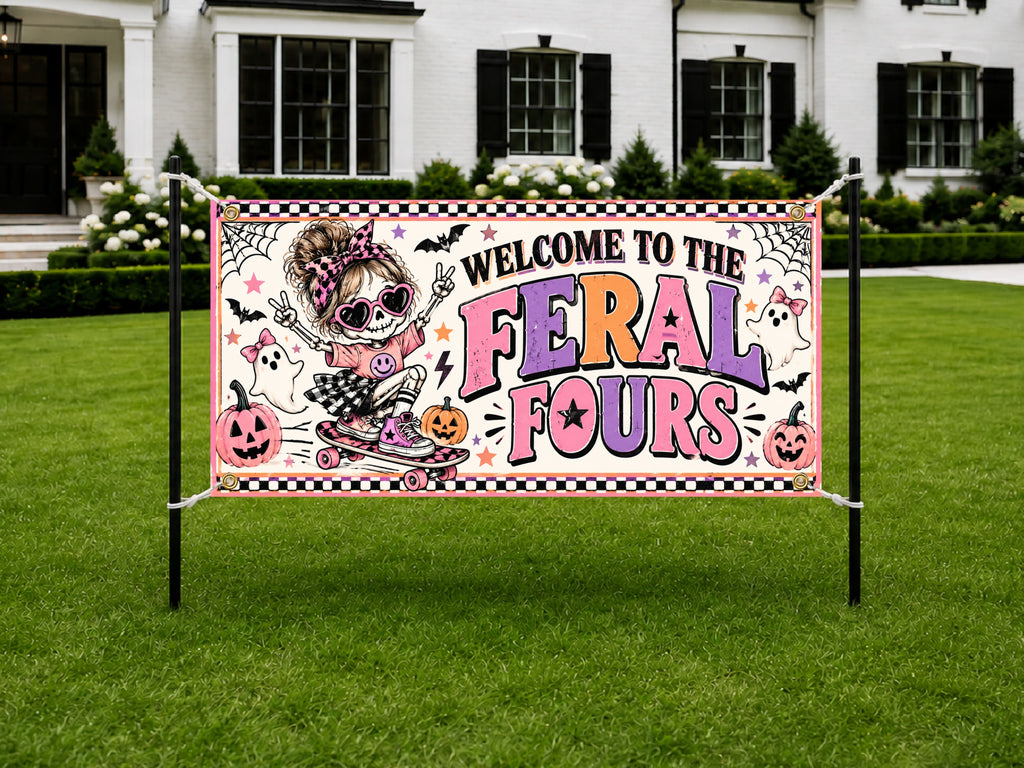 Feral 4th Birthday Banner
