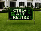Retirement Banner, Ctrl Alt Retire Party Backdrop, Funny Tech Sign