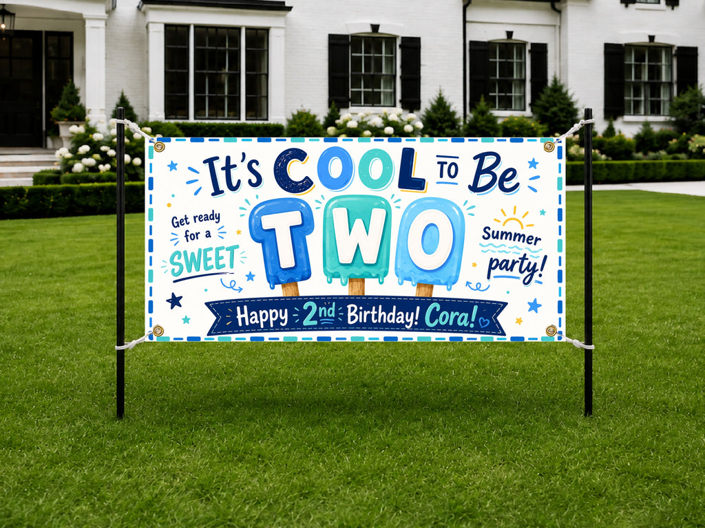 Popsicle 2nd Birthday Banner