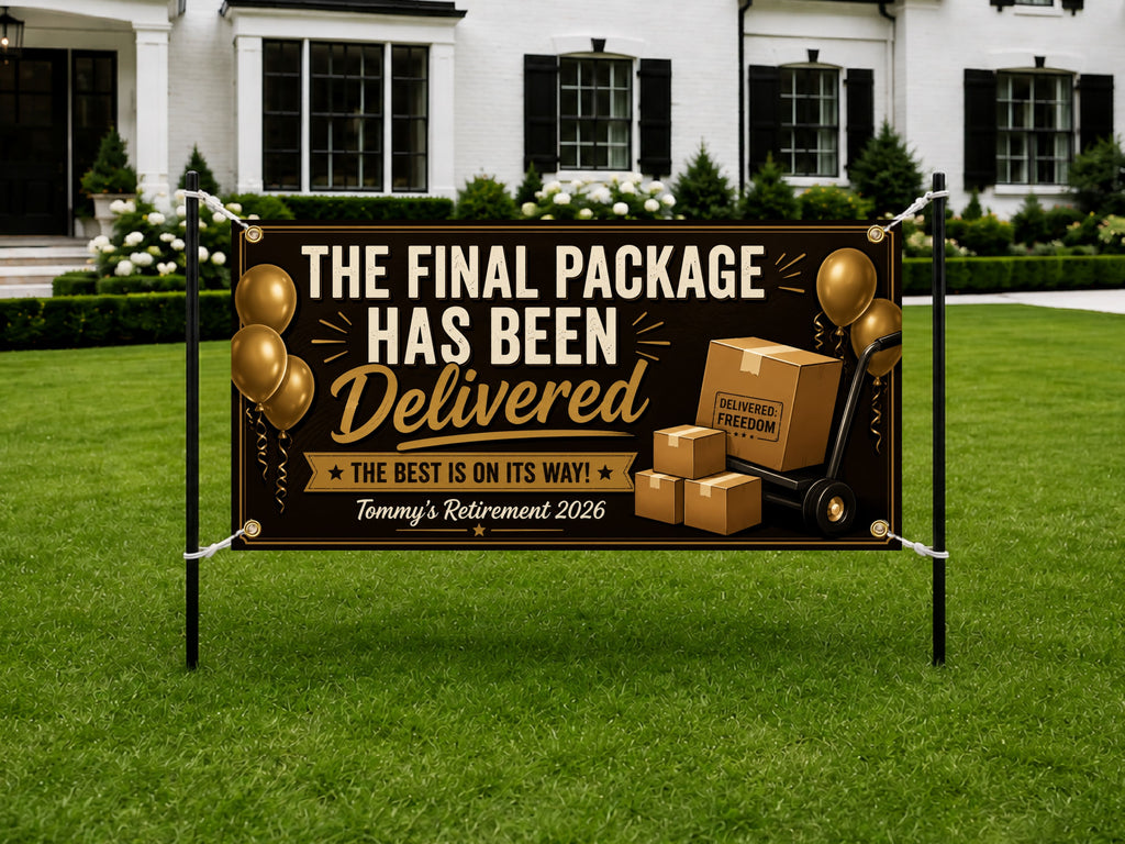 Retirement Party Banner, Funny Retirement Sign, Personalized Backdrop