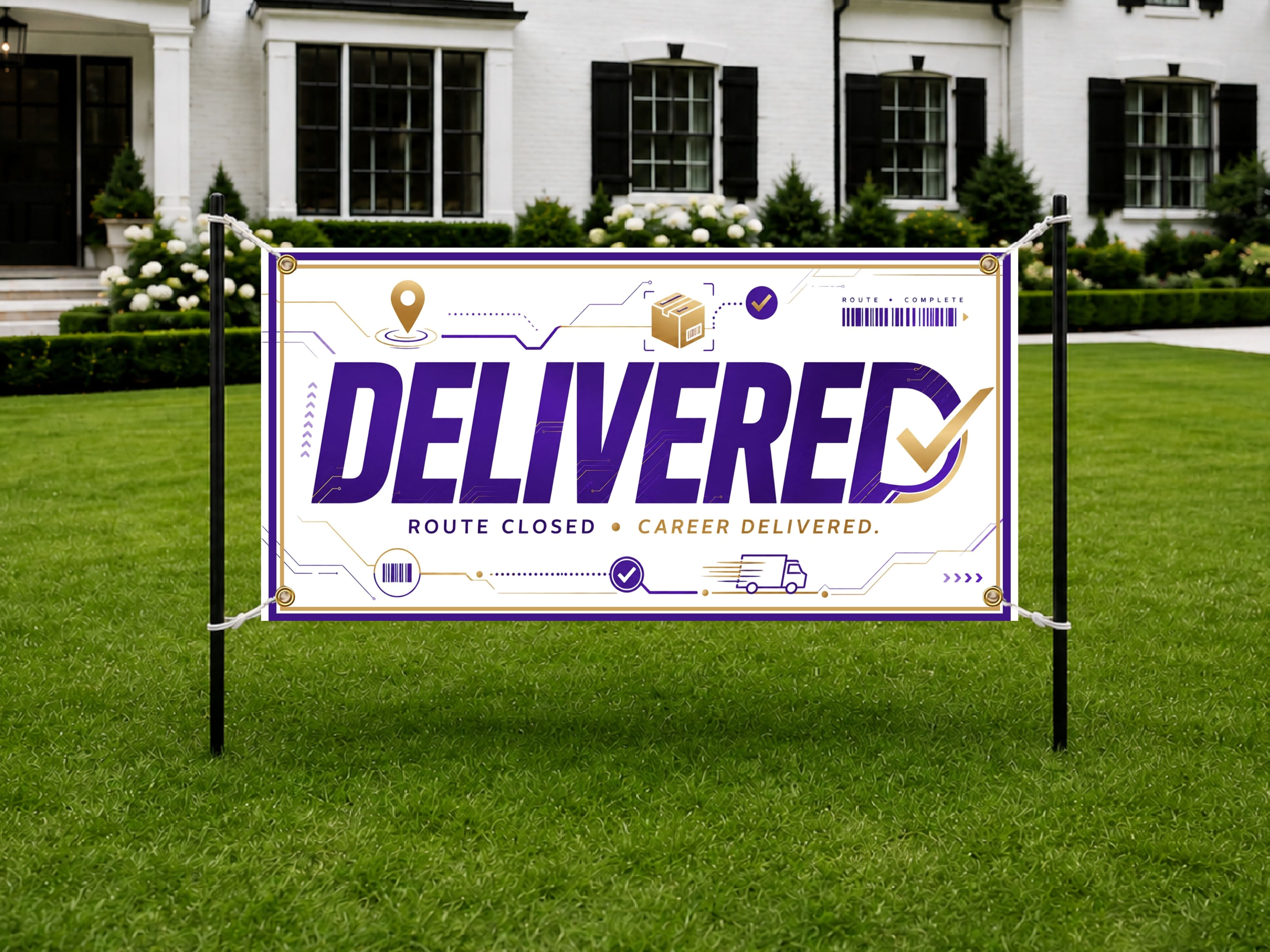 Retirement Party Banner, Delivered Retirement Sign, Delivery Driver Backdrop