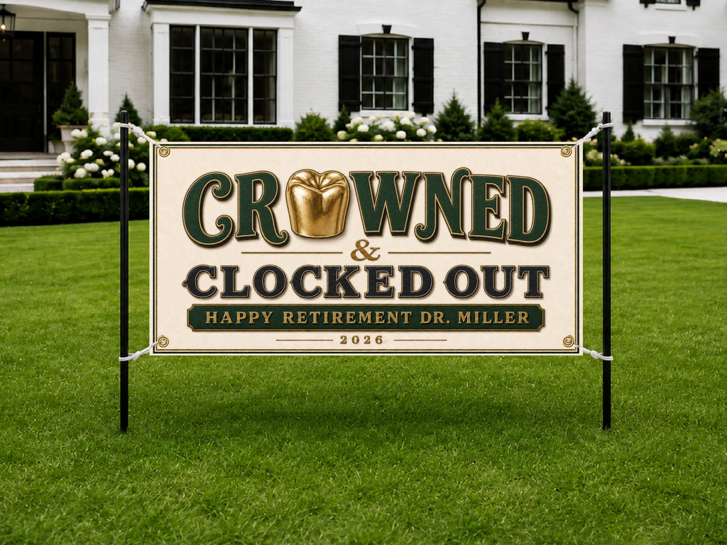 Crowned Dental Surgeon Retirement Banner