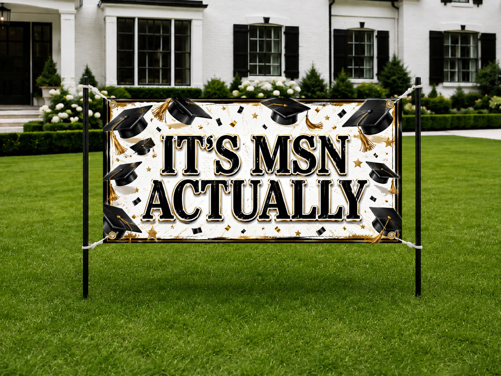 MSN Graduation Banner, Nurse Degree Party Sign, Photo Backdrop