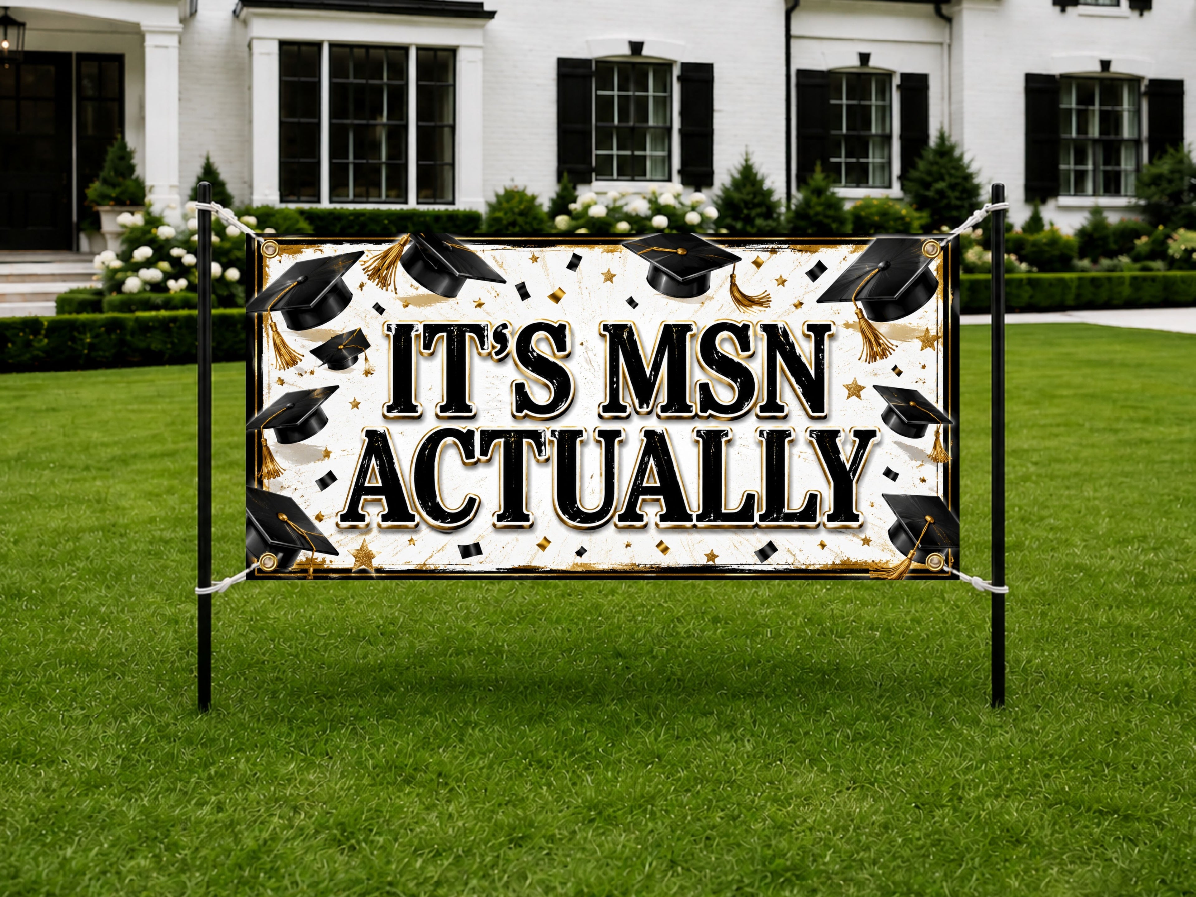 MSN Graduation Banner, Nurse Degree Party Sign, Photo Backdrop