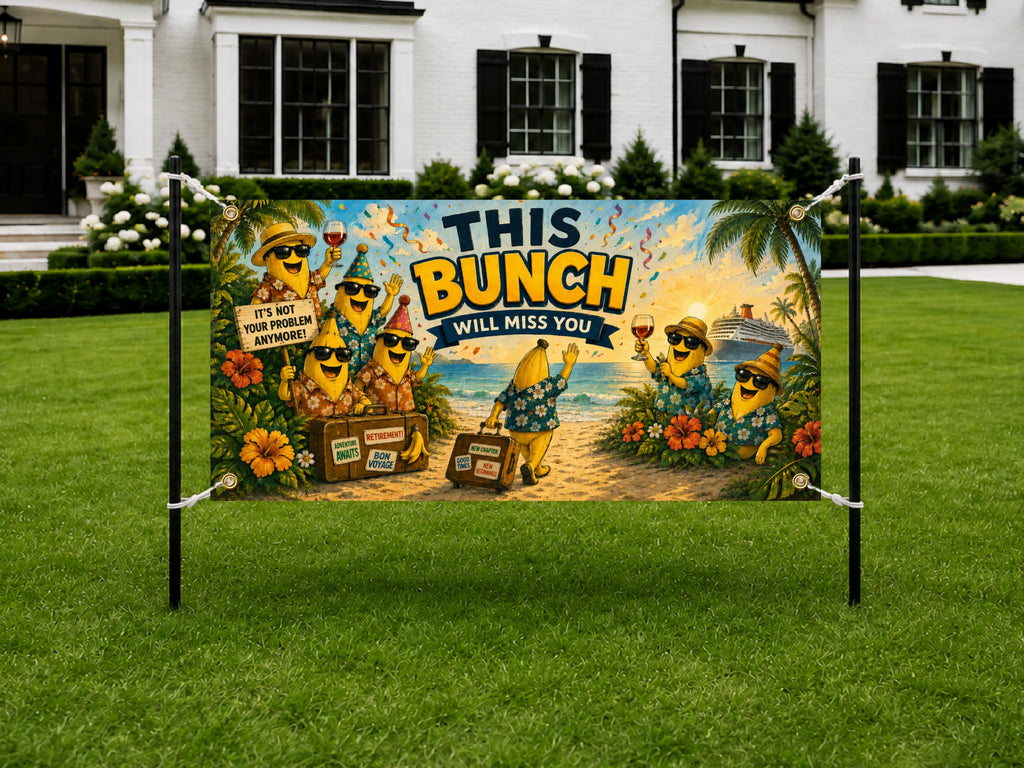 Funny Retirement Party Banner, Retirement Decor, Coworker Goodbye Farewell Sign