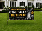 Funny Retirement Banner, Raccoon Party Sign, Office Farewell Backdrop