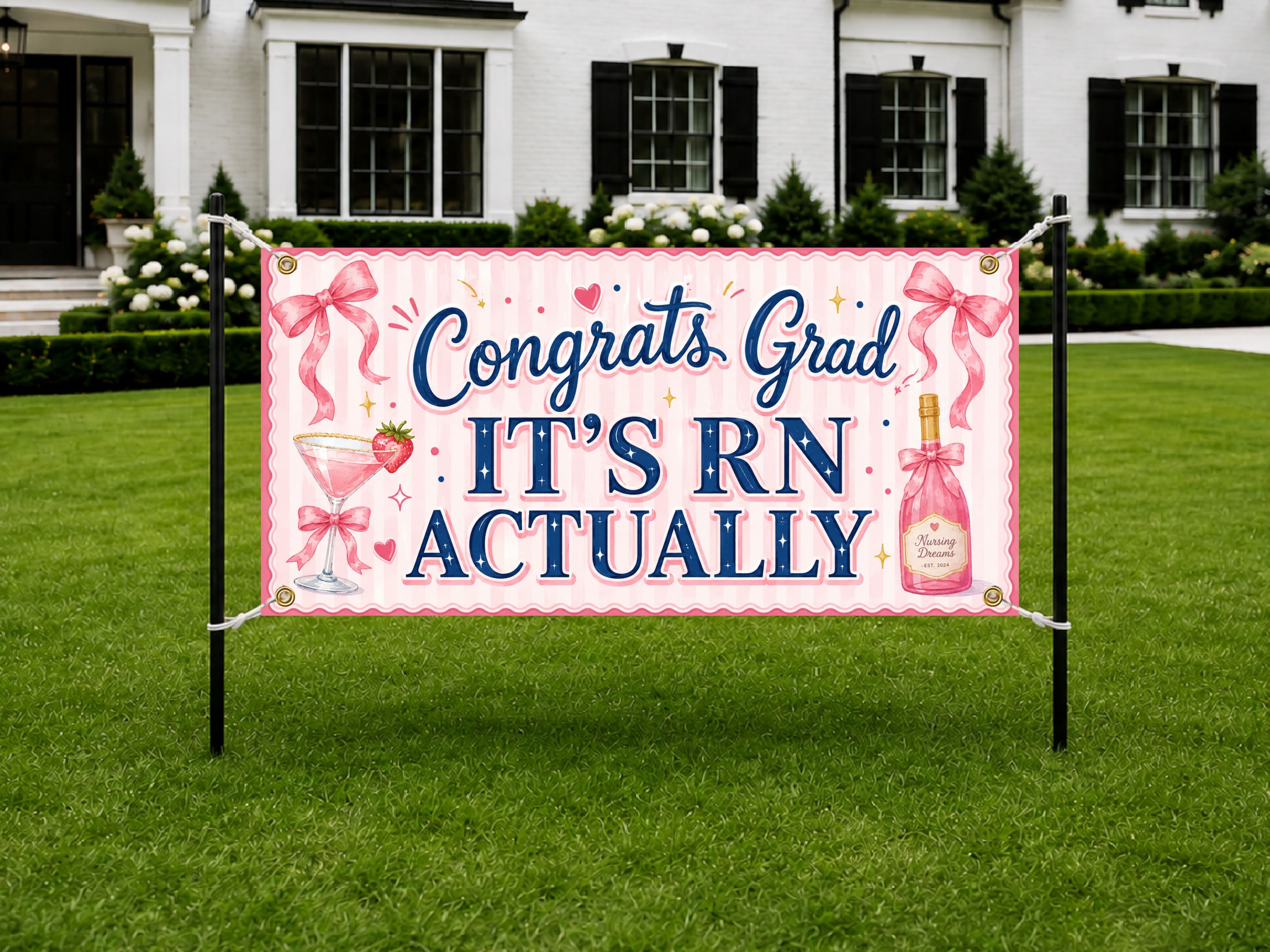 Nursing Graduation Banner, RN Grad Party Sign, Nurse Photo Backdrop