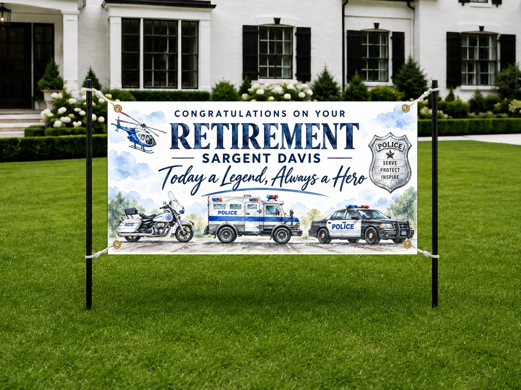 Police Hero Retirement Banner
