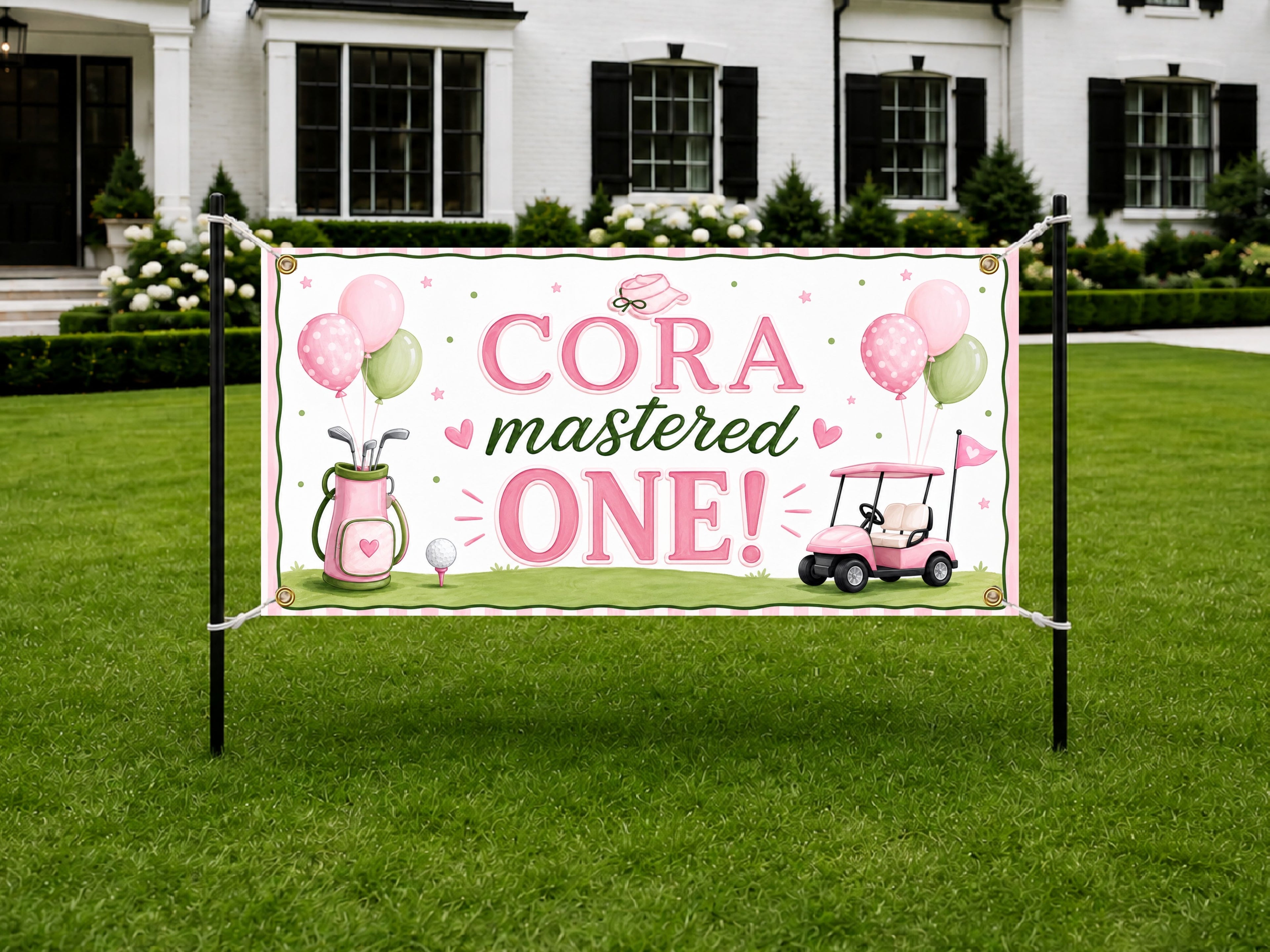 Golf 1st Birthday Banner