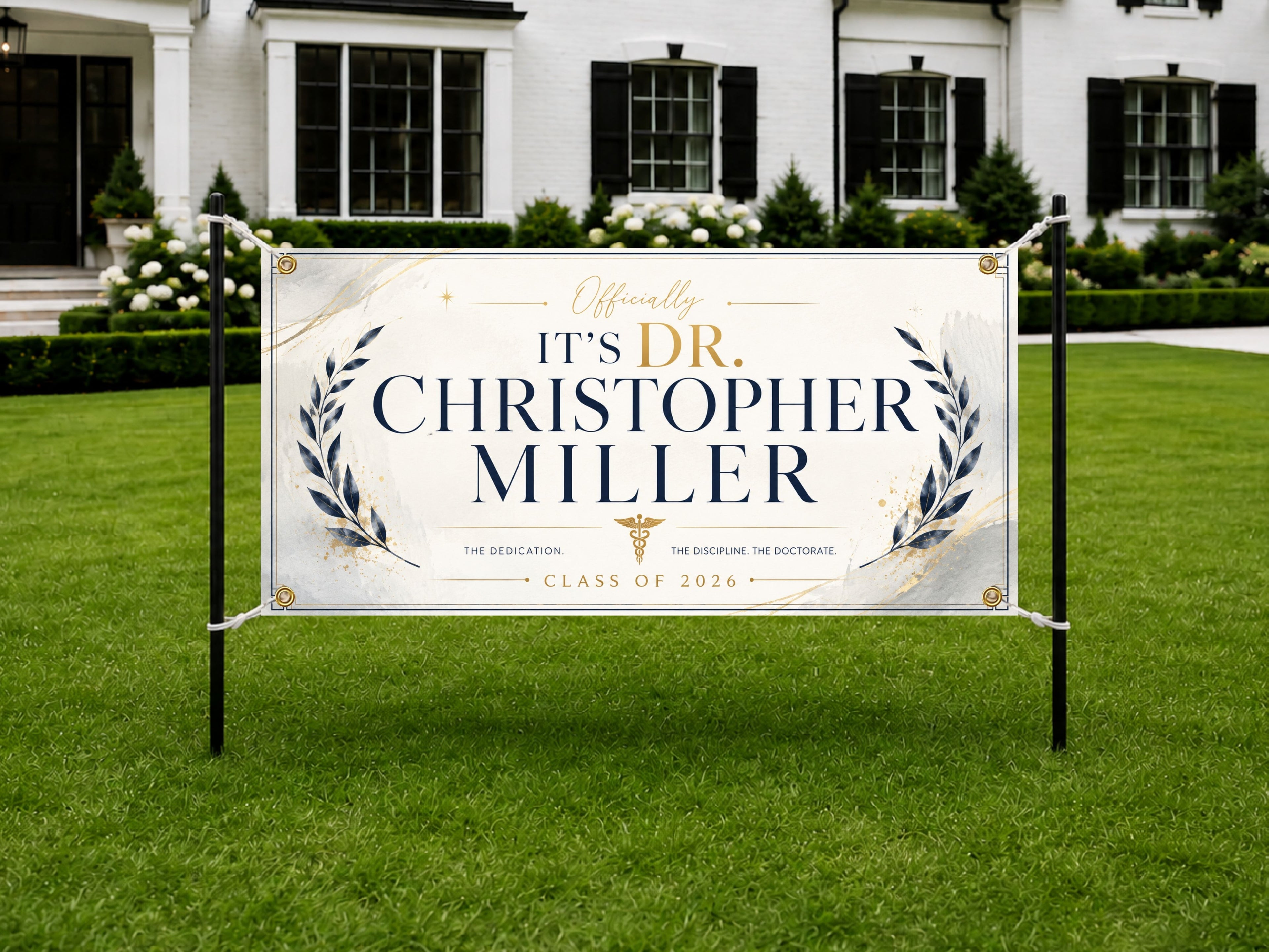Doctor Graduation Banner, Personalized PhD Grad Sign, Custom Name Backdrop
