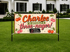 Three-nager Birthday Banner, 3rd Birthday Party Decor, Cherry Theme Birthday Sign, Three Year Old Celebration