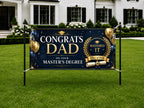 Masters Degree Banner, Dad Graduation Party Sign, Custom Grad Backdrop
