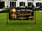 Delivery Driver Retirement Banner | Final Package Well Earned Hammock Black Gold
