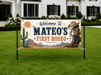 First Rodeo Birthday Banner, 1st Birthday Party Decor, Personalized Western Cowboy Birthday Sign