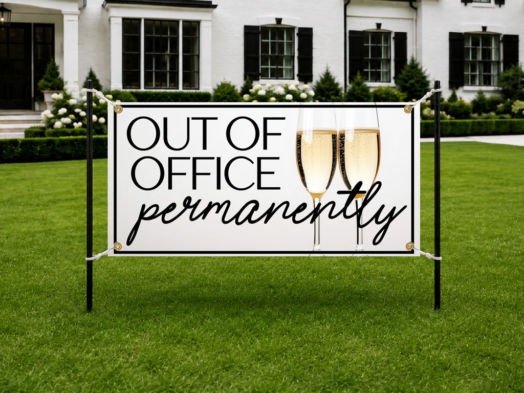 Funny Retirement Banner, Coworker Farewell Sign, Office Party Signs
