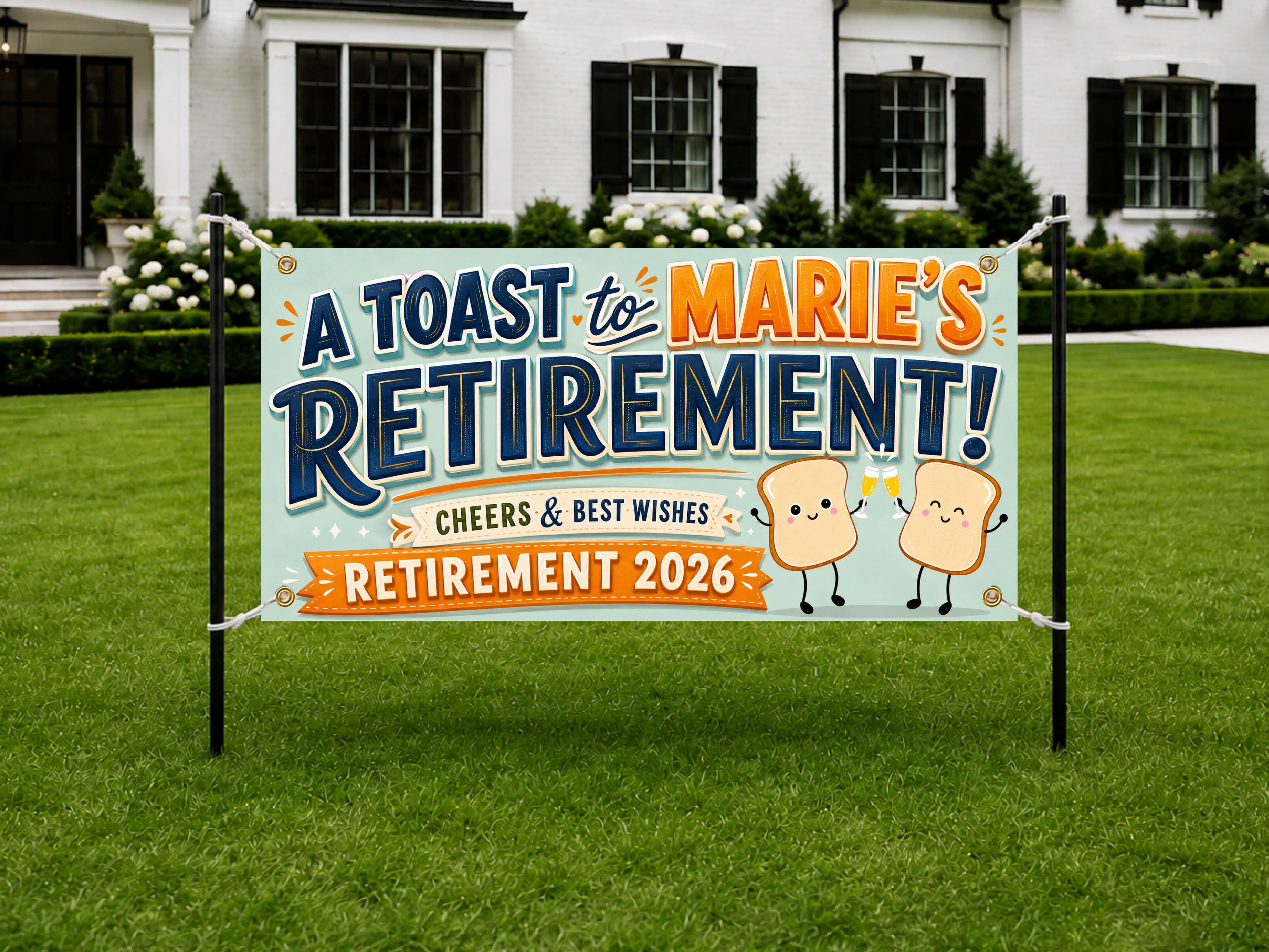 Retirement Party Banner, Funny Toast Farewell Sign, Office Backdrop