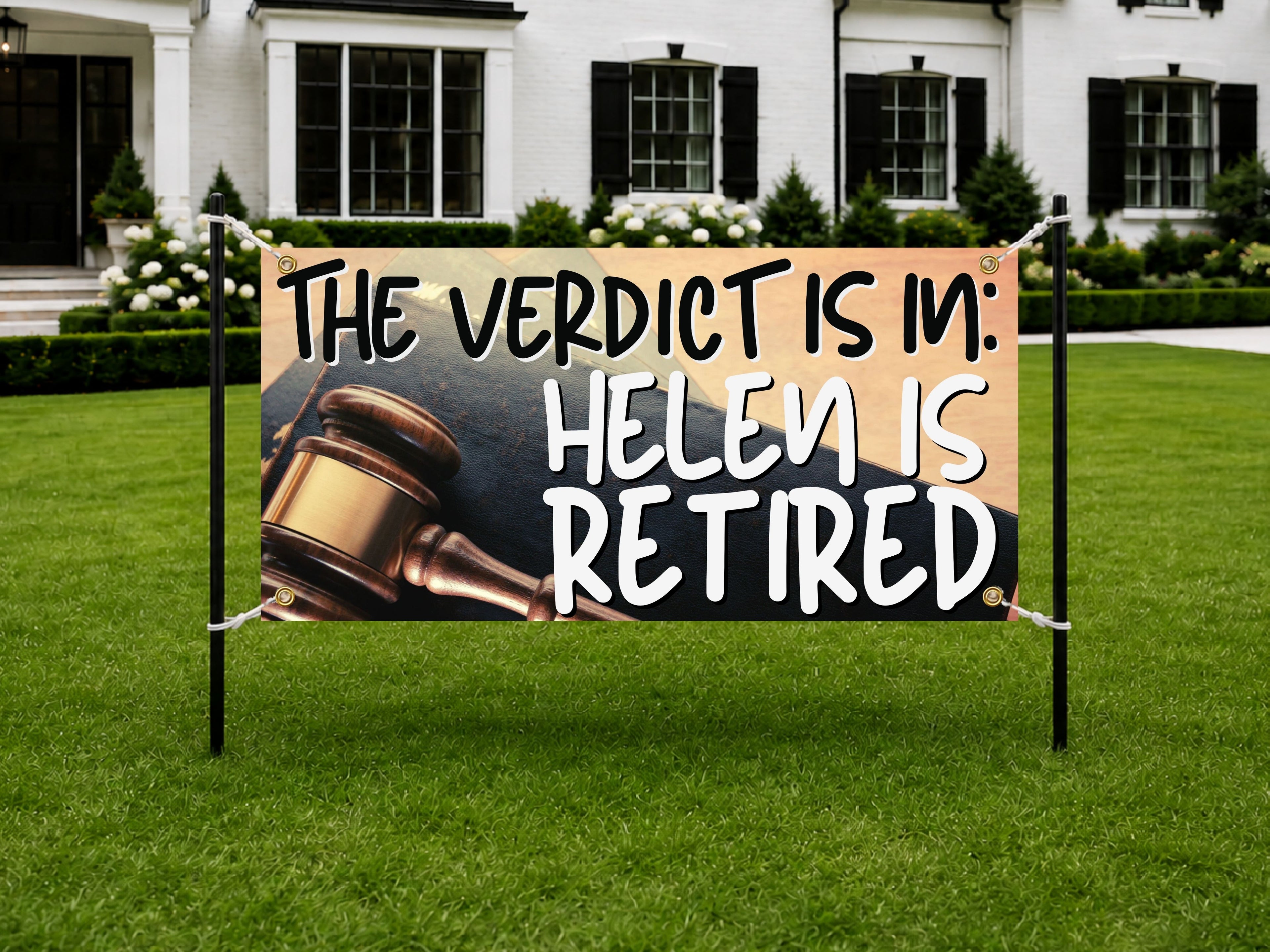 Funny Retirement Banner, Judge Retirement Party Sign, Courtroom Decor