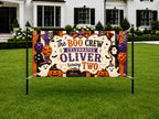 Halloween 2nd Birthday Banner, Boo Crew Party Sign, Spooky Photo Backdrop