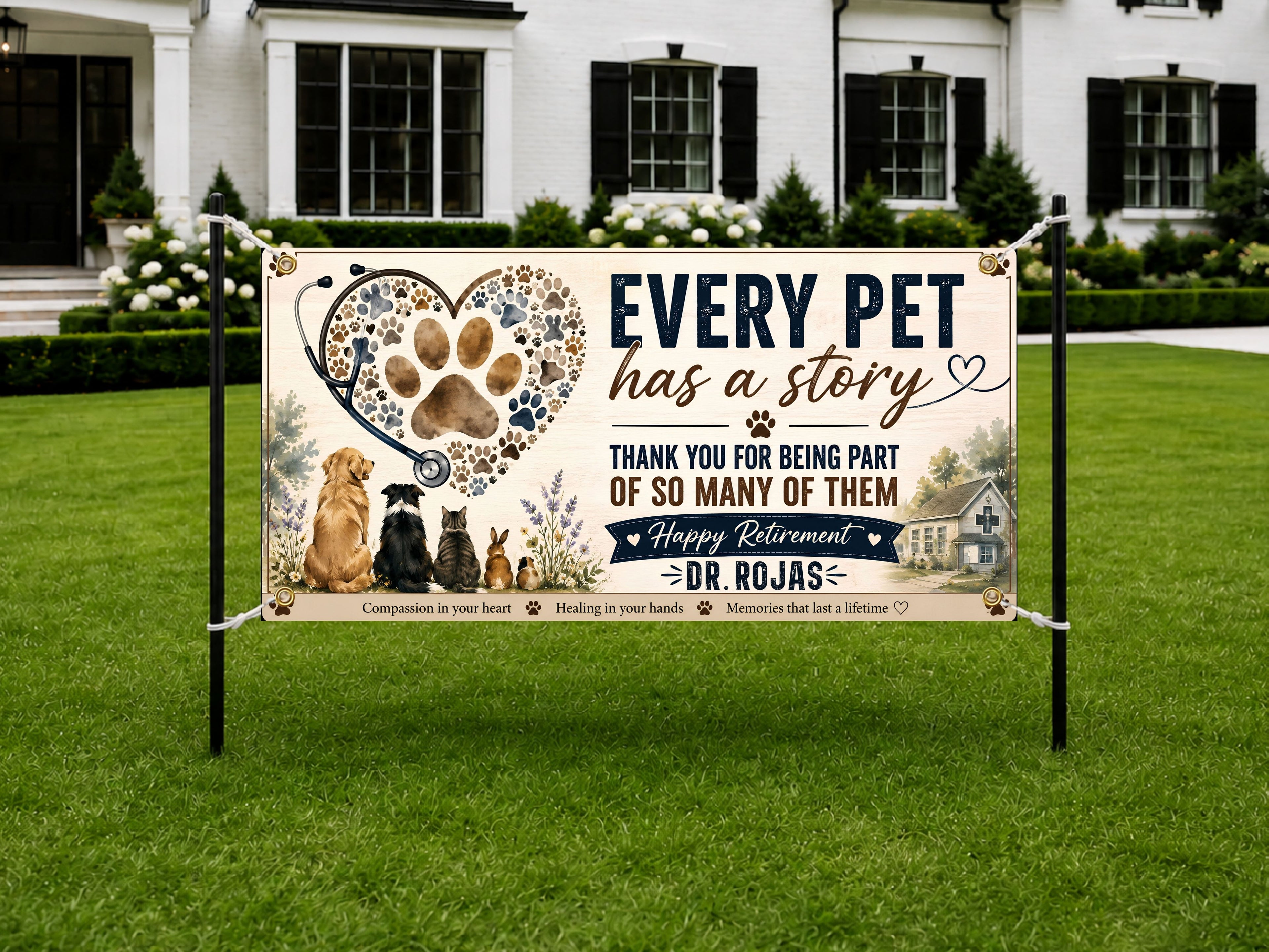 Veterinarian Retirement Banner | Every Pet Has a Story Vet Retirement Party